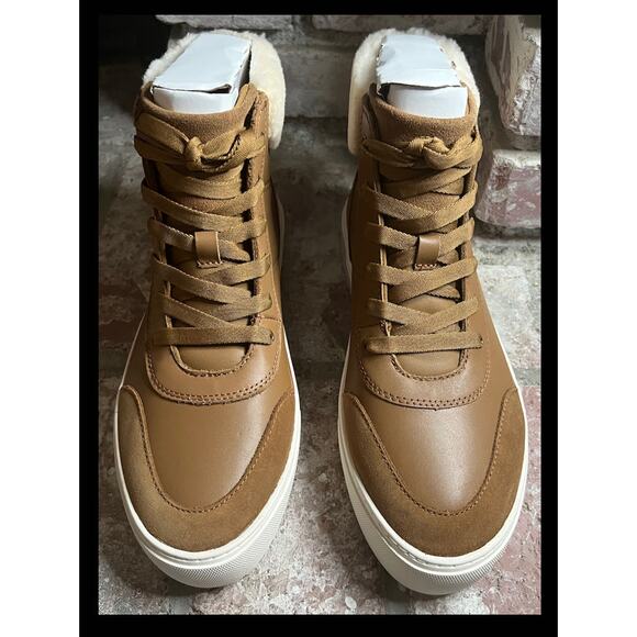 UGG Women Cakewalk UGGplush Wool Blend Upper Leather High Top Sneaker Size 9 - Picture 3 of 8